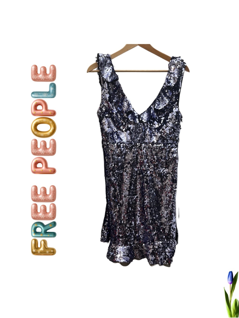 Free People Shimmering Sequin Mini Dress Size 2